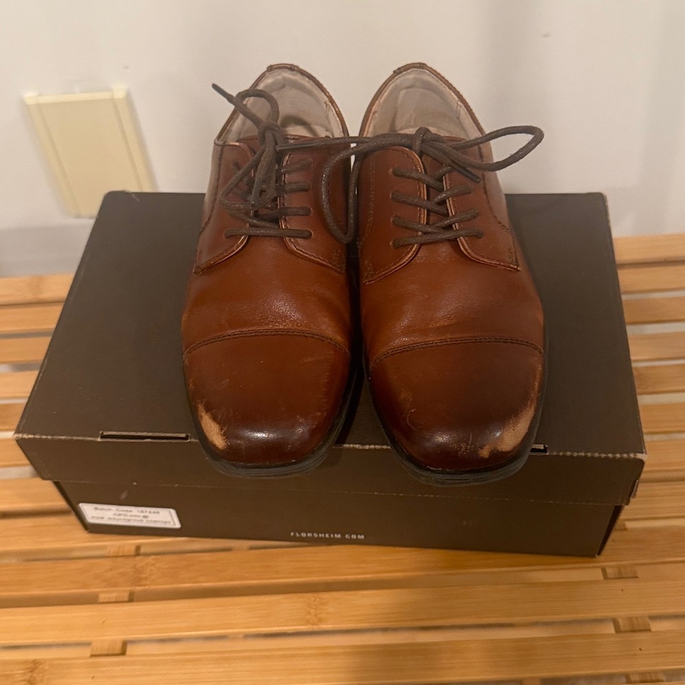 Florsheim Rich Brown Leather Oxfords, toddler boys 12
